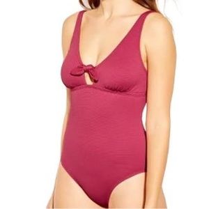 Kona Sol Pink / Raspberry one piece bathing suit small